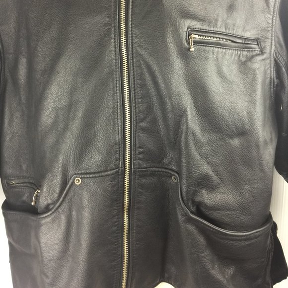 Winlit 1969, Black Leather Bomber Jacket, Large. - Picture 3 of 5